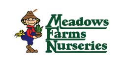 A logo of meadow farms nursery